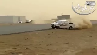 Toyota Hilux does a massive drift