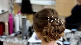 Вечерняя прическа.Прическа на длинные и средние волосы.Evening braided updo for long and medium hair