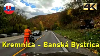Driving in Slovakia Kremnica - Banská Bystrica | fall 2023 | 4K