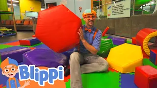 Blippi Visits Kids Club Indoor Playground | Learn Shapes and Colors | Educational Videos For Kids