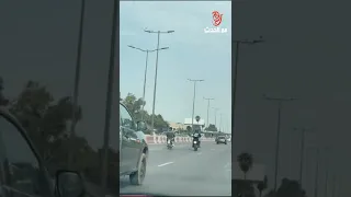 مطاردة هوليودية: شرطي يطارد دراجة نارية بالطريق السيار الدار البيضاء