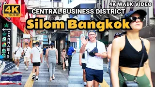 [4K HDR] Bangkok Business District Silom Walk May 2024 | Bangkok Street Walk