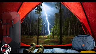 ⚡ Camping in the Mountains with Thunderstorms and Heavy Rain - ASMR Camping Adventure.