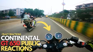 PUBLIC REACTIONS ON MY ROYAL ENFIELD CONTINENTAL GT 650 | GURSEWAK EXHAUST REACTIONS 🔥🔥