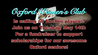 Oxford Women's Club Euchre Fundraiser and Dine to Donate Promo 2024