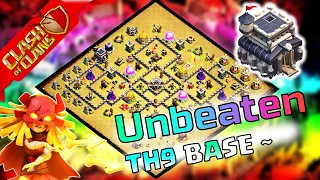 TH9 WAR BASE WITH LINK! Best TH9 anti 3 star war base 2024 COC TH9 Base after update