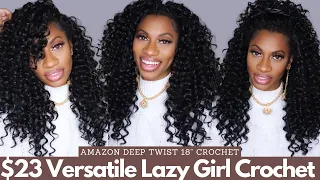 $23 Lazy Girl VERSATILE Crochet Braid Pattern Crochet Tutorial - Amazon Deep Twist 18" Hair