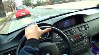 BMW M3 E92   DRIVER Perspective DRIVE in the City Acceleration + Shift down Sound Onboard Inside POV