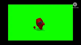 amongus dancing with the green screen with the rock meme sound