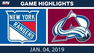 NHL Highlights | Rangers vs. Avalanche - Jan. 4, 2019