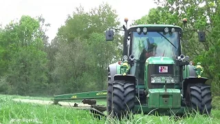 mowing gras 2019-John Deere 6830+John Deere 331-Gras maaien-melkveebedrijf Vervoort-2019