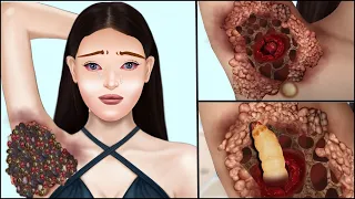 ASMR Treatment & Removal of DogTicks Armpit Infected | Severely Injured Animation | Universe 팅거 ASMR