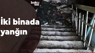 Sumqayıtda iki müxtəlif yaşayış binasında yanğın baş verib - Baku TV