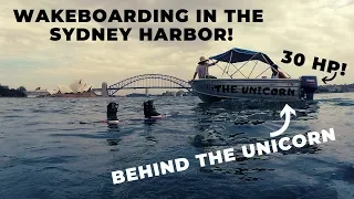 Wakeboarding in front of the Sydney Opera House