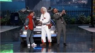 Marty McFly & Doc Brown Visit with Jimmy Kimmel Live Show Selfi!!