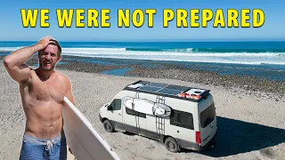 Injured Surfing A Remote Beach In Baja - Van Life Mexico
