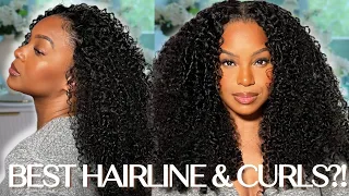 BEST KINKY CURLY WIG FOR BEGINNERS! AFFORDABLE PREPLUCKED CLEAR LACE FRONT WIG| ISEEHAIR