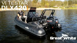 PROVKÖRNING! Greatwhite DLX420 - fantastisk ribbåt - perfekt att utforska nya vatten. Mercury 40hk