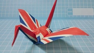 折り鶴 折り紙 イギリス国旗