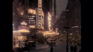 New York City Theater District at Night (May, 1931) - IN COLOR
