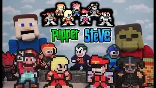 Minecraft Puppet Steve nintendo NES Pixel Pals Super Mario World & Street Fighter 8-bit Figures Toys