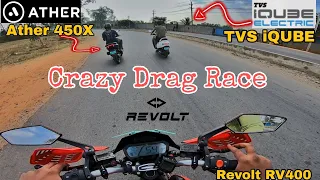 TVS Iqube Vs Ather 450X Vs Revolt RV400  - EV Bike VS EV Scooter's Battle- Pradeep on Wheels