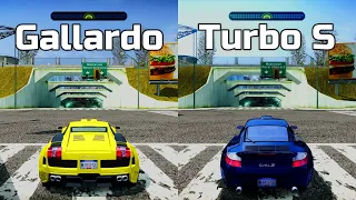 NFS Most Wanted: Lamborghini Gallardo vs Porsche 911 Turbo S - Drag Race