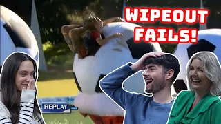 BRITISH FAMILY REACTS | Total Wipeout - Funniest Moments! *FAILS*