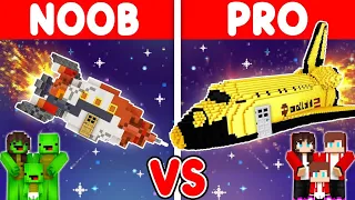 Mikey Family & JJ Family - NOOB vs PRO : Rocket House Build Challenge in Minecraft (Maizen)