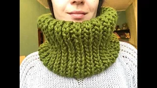 Простой легкий красивый шарф снуд крючком имитация вязки спицами crochet scarf