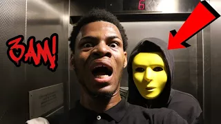 PLAYING THE CREEPY ELEVATOR GAME AT 3AM! *I SEEN THE BOY* (I KNOCKED HIM OUT!!!)