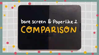 ipad bare screen vs paperlike matte screen protector comparison