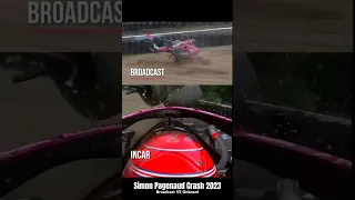 👀🏎️ Simon Pagenaud wild crash at Mid-Ohio broadcast vs onborard #indycar #racing #shorts #race