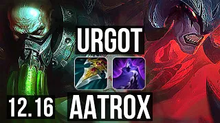 URGOT vs AATROX (TOP) | Rank 4 Urgot, 9/1/0, Godlike | TR Grandmaster | 12.16