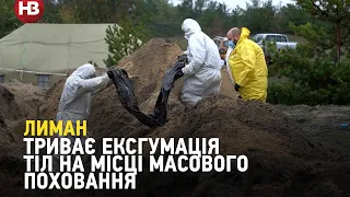 Масові поховання у Лимані: фахівці ексгумують тіла загиблих з двох траншей