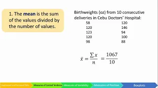 Measures of Central Tendency (Ungrouped Data)