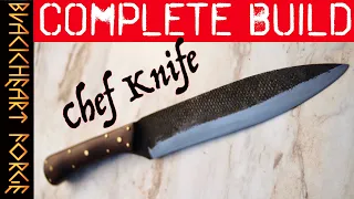 Custom Chef Knife Forged from a Farrier Rasp (Detailed Build)