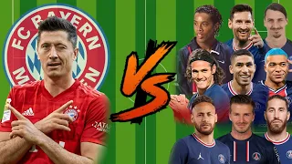 Lewandowski vs PSG Legends💪(Messi-Neymar-Mbappe-Zlatan)