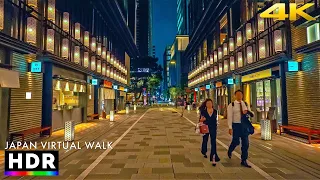 Japan - Tokyo Nihonbashi Night Walk • 4K HDR