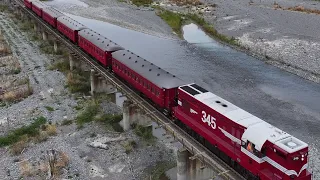 Heritage Diesel train - Amberley to Kaikoura - Pacing and Drone