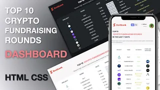 Responsive Dashboard TOP 10 Crypto Fundraising Rounds | HTML, CSS and JS | Website Design|No Talking
