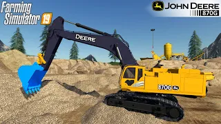 Farming Simulator 19 - JOHN DEERE 870G QV QUEBEC Excavator Digging Crushed Stone