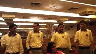 The waiters SING Happy Birthday  !! Hilarious !! Don't miss the Accent !!