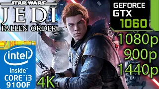 Star Wars Jedi Fallen Order - GTX 1060 - i3 9100f - 1080p - 1440p - 900p - Gameplay Benchmark PC