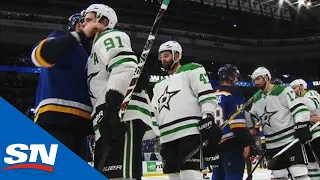 Blues, Stars Shake Hands After Maroon Ends Game 7 In Double Overtime