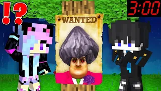 Scary MISS T is WANTED At Night in Minecraft