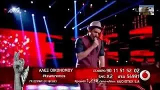 The Voice Of Greece 1ο Live Αλεξ Οικονόμου (Κρυφά) {28/3/2014}