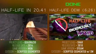 Half Life 20 41 VS  New World Record 6 26   Speedrun Comparison