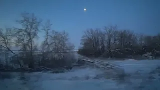 Релакс на рассвете зимой в поезде под стук колес (Москва - Саратов)