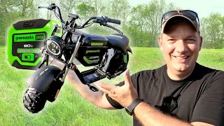 ALL NEW Greenworks 60v Stealth All Terrain MINI BIKE - Full Assembly And First Impressions!